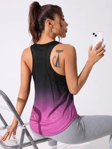 SHEIN Core Rhythm Women's Minimalist Gradient Versatile Sports Tank Top For Fitness - Multicolor - View 4