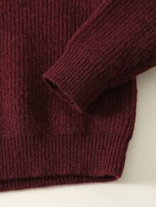 SHEIN 男嬰 Baby Gill 秋冬休閒酒紅色毛衣聖誕毛衣嬰兒高領毛衣新年毛衣 - 彩色 - 查看 6