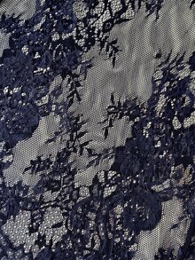 Lavishia 女款蕾絲刺繡透視洋裝拍照套裝，黑色花卉，夏季優雅派對夜女士俱樂部晚裝 - 藏蓝色 - 查看 11