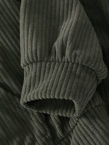 小男孩秋冬加厚半拉鍊紋理衛衣與長褲套裝，適合假期、外出、聖誕節、萬聖節 - 墨綠色 - 查看 6