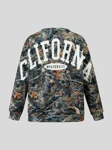 Tween Boys Casual Solid Color Loose Fit Sweatshirt Autumn Fall - Multicolor - View 1