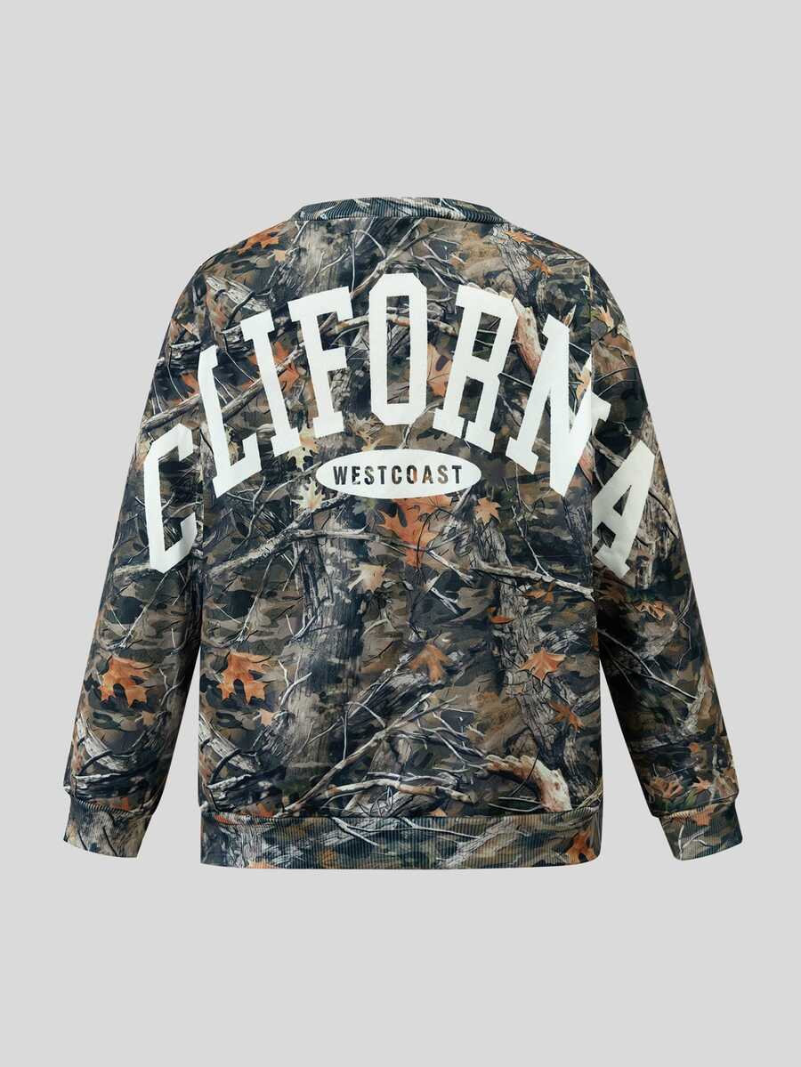 Tween Boys Casual Solid Color Loose Fit Sweatshirt Autumn Fall - Multicolor - View 1