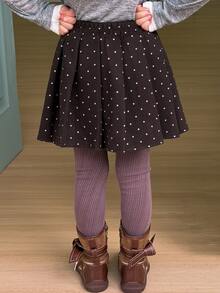 Dazy Kids (Gadis Muda) Rok Pendek Lipit Motif Polkadot yang Lucu - Hitam - View 5