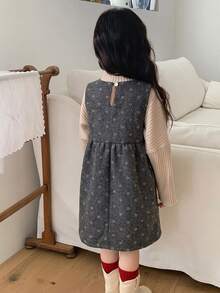 DAZY Young Girl) Round Neck Sleeveless Waist-Cinching Top Outer Layer Autumn/Winter Dress - Grey - View 5