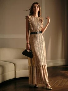MOTF PREMIUM ELEGANT ELEGANT WOMEN'S LONG DRESS FOR BANQUET - Mocha Brown - View 5