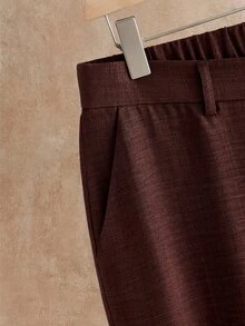 EASEVO Herrbyxor i plus size, enfärgade, avslappnade och mångsidiga för dagligt bruk - Brun - Visa 4