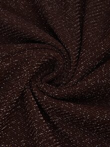 Sweetra CURVE Plus Size Women Elegant Elegant Elastic Silver Mesh Design Pleated Bodycon Long Skirt - Coffee Brown - View 4