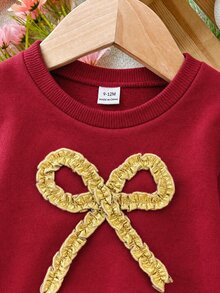 SHEIN Cute Tulle Casual Dress For Toddlers - Red - View 3