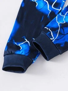 SHEIN Bộ đồ mặc nhà cho bé trai tuổi teen gồm áo tay dài đơn giản và quần dài ôm dáng - Nhiều màu - Xem 4