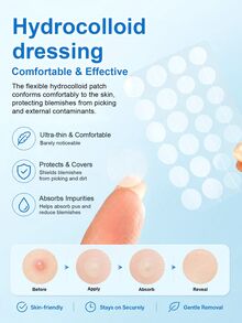 SlowSunday Pro+ Universal Blemish Patch-104pcs, Hydrocolloid Materials, Ultra-Thin Design, Waterproof & Breathable, Refreshing & Comfortable, For Pre-Makeup, For Face & Body, Y2K, Suitable For Fall & Winter, Halloween & Christmas - Centella Asiatica - View 2