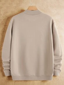 EASEVO Men's Casual Plus Size Pullover Sweatshirt, Round Neck, Solid Color, Spring/Autumn - Multicolor - View 5