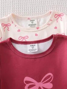 SHEIN 4PCS Young Girls Pajamas - Multicolor - View 6