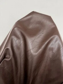 Firerie Plus Size Women's Solid Color PU Leather Fashion Versatile Mini Skirt - Coffee Brown - View 7