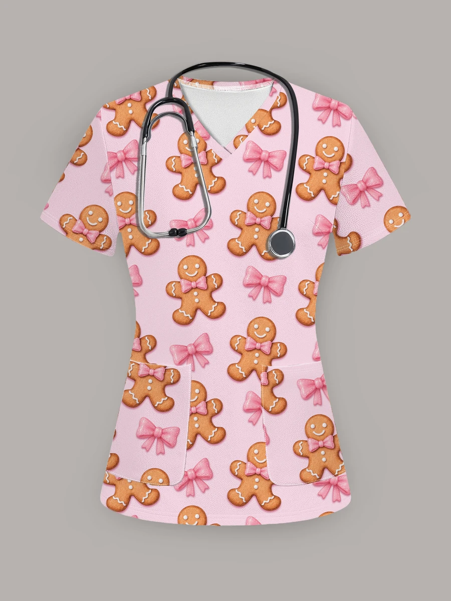 PopScrub 女款全印花休閒日常刷手服上衣 - 彩色 - 查看 1