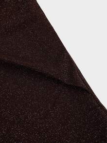 Sweetra CURVE Plus Size Women Elegant Elegant Elastic Silver Mesh Design Pleated Bodycon Long Skirt - Coffee Brown - View 7