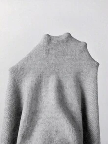 SHEIN 女款抽繩連帽針織開襟外套，秋季鈕扣前襟休閒毛衣 - 灰色 - 查看 8