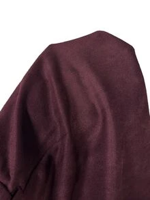 Vintamour Women's Solid Color Pocket Casual Commute Skirt - Burgundy - View 8
