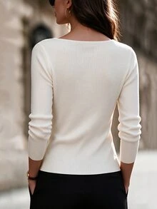 Balvessa Women's Solid Color Casual Versatile Daily Cardigan - Apricot - View 2