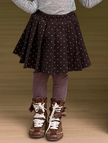 Dazy Kids (Gadis Muda) Rok Pendek Lipit Motif Polkadot yang Lucu - Hitam - View 7