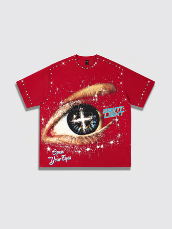 Street Life Frühling/Sommer Lässig Grafikdruck Strass Rundhals Kurzarm T-Shirt, Sommer Top, 2000er Stil
