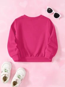 THE POWERPUFF GIRLS X SHEIN Baby Girl Cartoon Pattern Casual Daily Long Sleeve Sweatshirt - White - View 2