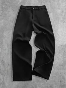 EASEVO Men's Plus Size Button Pocket Business Suit Pants - Black - View 3