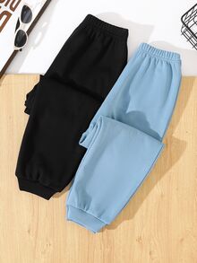 SHEIN 2件組 青少年男孩冬季運動長褲 - 彩色 - 查看 2