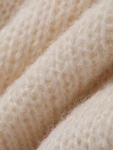 Livesso Women's Autumn/Winter Applique Decor Round Neck Drop Shoulder Long Sleeve Casual Sweater - Beige - View 6