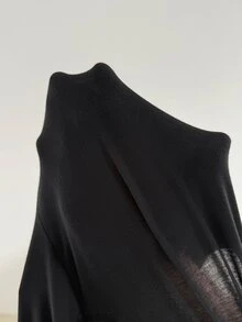 SHEIN Maternity Solid Color Long Sleeve Fitted Casual Jumpsuit - Black - View 6