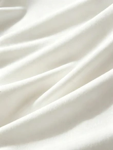 Resyla Asymmetrical Hem Round Neck Dolman Sleeve Top - White - View 5