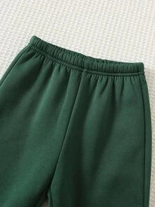 Cozy Pixies 男嬰卡通動物3D圖案針織柔軟圓領長袖套頭運動衫與彈性褲 - 彩色 - 查看 9