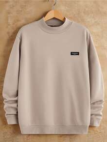 EASEVO Men's Casual Plus Size Pullover Sweatshirt, Round Neck, Solid Color, Spring/Autumn - Multicolor - View 6