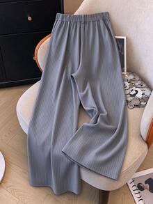 Franclia Plus Size Casual Versatile Solid Color High Waist Straight Leg Slimming Dress Pants - Multicolor - View 2