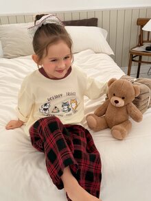 DAZY Girls' Spring/Autumn Printed T-Shirt And Pants Long Sleeve Set, Casual Cute New Hot-Selling Loungewear - Multicolor - View 6