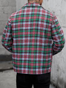 Manfinity CasualCool 男士休閒大衣，格紋布料，適合日常穿著，也是送給男友和丈夫的理想禮物 - 彩色 - 查看 2