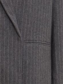 MUSEYN Grey Pinstripe Tailored Woven Cross Back Detail Boxy Blazer Versatile Everyday Date Night Chic New Season Fall - Grey - View 6