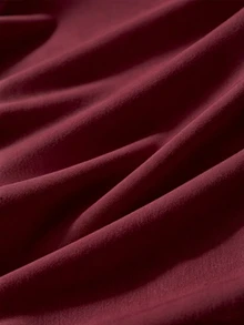 Resyla Women's Solid Color Pleated Casual Versatile Daily Wear Top - Burgundy - View 5