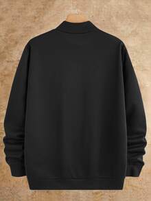 EASEVO Men's Casual Plus Size Pullover Sweatshirt, Round Neck, Solid Color, Spring/Autumn - Multicolor - View 4