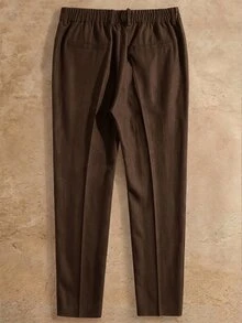 COMVAIL Men's Plus Size Casual Versatile Solid Color Dress Pants - Coffee Brown - View 3