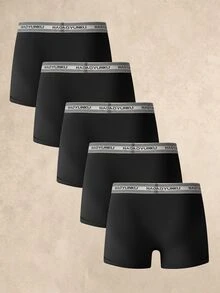 Manfinity Underwear&Sleepwear Basics Men's Jacquard Waistband Boxer Briefs 5-Pack - Multicolor - View 2