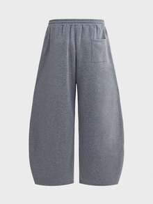 SWAVVY Men's Spring/Autumn Casual Loose Long Pants, Standard Size, Grey With Reflective Panel Patchwork - Dark Grey - View 6
