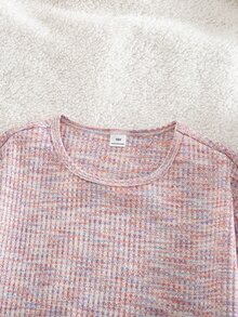 SHEIN Vintaside Kids 少女秋季套裝 3件組 溫柔復古風，花卉長袖上衣、修身長褲，秋季返校穿搭 - 粉色 - 查看 5
