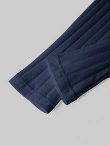 SHEIN Frenchy 女款 93% 棉羅紋 2 件組 黑/藍長袖基礎 T 恤－居家休閒/通勤/旅行/四季皆宜 - 彩色 - 查看 9
