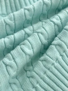 SHEIN 女童粉色刺繡背心毛衣，圓領，適合搭配裙子，適合秋冬春夏穿著的套頭衫 - 薄荷綠 - 查看 8