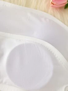 Teen Girl Strapless Bra Simple Versatile Daily 2pcs Set - White - View 7