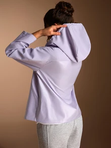 SHEIN BASICS جاكيت سوفت شيل نسائي بلون موحد كاجوال متعدد الاستخدامات للخارج - ارجواني فاتح - مشاهدة 2