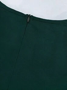Linhara CURVE 女款大尺碼高級亞麻休閒優雅連身褲，深藍色，適合秋季正式場合與度假 - 墨綠色 - 查看 4