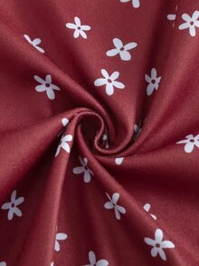 Girls' Fitted Long Sleeve Long Pants Pajama Set, Autumn/Winter New Arrival, Ruffle Design, Sweet Elegant Fresh Ditsy Floral Print, Suitable For Most Girls, Sleepwear Homewear Set - Brown - View 5