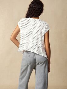 VARSIVA Women's Polka Dot Casual Daily Wear Sports T-Shirt - Black and White - View 8