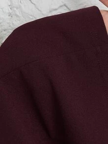 SHEIN PETITE 適合通勤的夏季穿著，女款黑色單扣披肩領西裝外套，商務休閒優雅風，適合嬌小身型，教師節辦公商務穿搭 - 紫紅色 - 查看 8